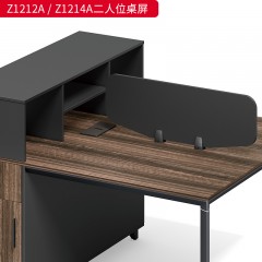 千匠一品 办公风格 中密度纤维板+实木贴皮+PU环保油漆+优质五金配件 Z1212A二人位桌屏  Z1214A二人位桌屏-D