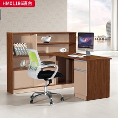千匠一品 办公风格 环保密度板+优质木皮+环保油漆 HM01186班台单人位  HM01186班台双人位-D