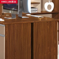 千匠一品 办公风格 环保密度板+优质木皮+环保油漆 HM01186班台单人位  HM01186班台双人位-D