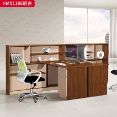 千匠一品 办公风格 环保密度板+优质木皮+环保油漆 HM01186班台单人位  HM01186班台双人位-D