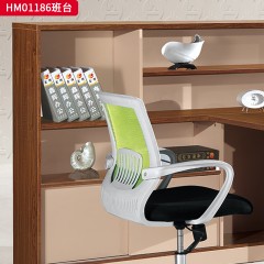 千匠一品 办公风格 环保密度板+优质木皮+环保油漆 HM01186班台单人位  HM01186班台双人位-D