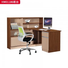 千匠一品 办公风格 环保密度板+优质木皮+环保油漆 HM01186班台单人位  HM01186班台双人位-D