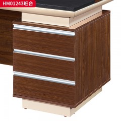 千匠一品 办公风格 环保密度板+优质木皮+环保油漆 胡桃色HM01243班台-D