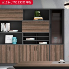 千匠一品 办公风格 中密度纤维板+实木贴皮+PU环保油漆+优质五金配件 W1124文件柜  W1130文件柜-D