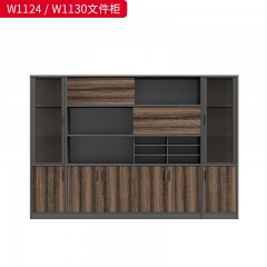 千匠一品 办公风格 中密度纤维板+实木贴皮+PU环保油漆+优质五金配件 W1124文件柜  W1130文件柜-D