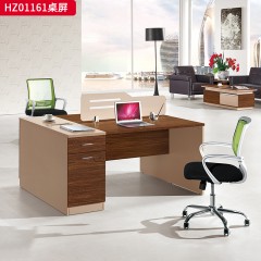 千匠一品 办公风格 环保密度板+优质木皮+环保油漆 HZ01161二人位桌屏-L