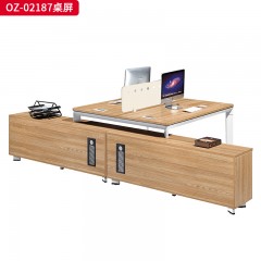 千匠一品 办公风格 环保密度板+优质木皮+环保油漆 OZ-02187二人位桌屏-D