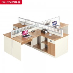 千匠一品 办公风格 环保密度板+优质木皮+环保油漆 OZ-02289四人位桌屏-D