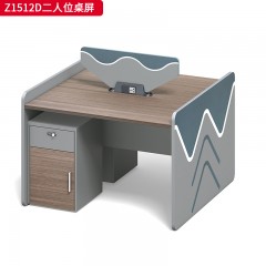 千匠一品 办公风格 环保密度板+优质木皮+环保油漆 Z1512D二人位桌屏/Z1514D二人位桌屏/Z1524D四人位桌屏/Z1528D四人位桌屏-D