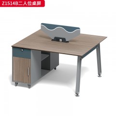 千匠一品 办公风格 环保密度板+优质木皮+五金脚架+环保油漆 Z1514B二人位桌屏  Z1528B四人位桌屏-D