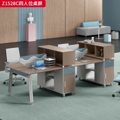 千匠一品 办公风格 环保密度板+优质木皮+五金脚架+环保油漆 Z1514C二人位桌屏  Z1528C四人位桌屏-D