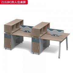 千匠一品 办公风格 环保密度板+优质木皮+五金脚架+环保油漆 Z1514C二人位桌屏  Z1528C四人位桌屏-D