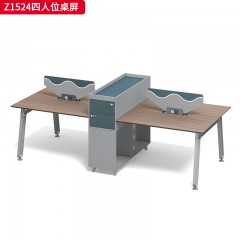 千匠一品 办公风格 环保密度板+优质木皮+五金脚架+环保油漆 Z1524四人位桌屏  Z1528四人位桌屏-D