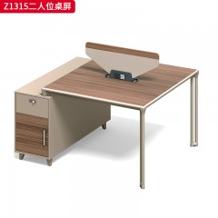 千匠一品 办公风格 环保密度板+优质木皮+五金脚架+环保油漆 Z1315二人位桌屏-D