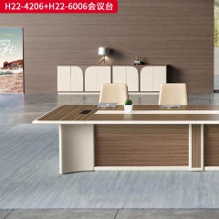 千匠一品 办公风格 环保密度板+优质木皮+环保油漆 H22-4206会议台  H22-6006会议台-L