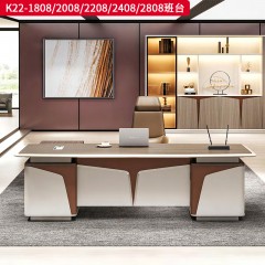 千匠一品 办公风格 E1级环保密度板+优质木皮+环保油漆 时尚大气班台K22-1808  K22-2008  K22-2208  K22-2408  K22-2808-J