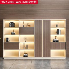 千匠一品 办公风格 E1级环保密度板+优质木皮+环保油漆  时尚大气文件柜W22-2806  W22-3206-J