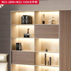 千匠一品 办公风格 E1级环保密度板+优质木皮+环保油漆  时尚大气文件柜W22-2806  W22-3206-J