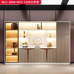 千匠一品 办公风格 E1级环保密度板+优质木皮+环保油漆 W22-2808文件柜  W22-3208文件柜-L
