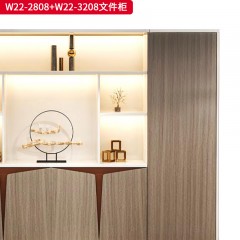 千匠一品 办公风格 E1级环保密度板+优质木皮+环保油漆 W22-2808文件柜  W22-3208文件柜-L