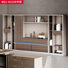 千匠一品 办公风格 E1级环保密度板+优质木皮+环保油漆 W22-3610文件柜-L