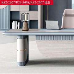 千匠一品 办公风格 E1级环保高密度板+实木贴皮+PU环保油漆+优质五金配件 K22-2207班台  K22-2407班台  K22-2607班台-L