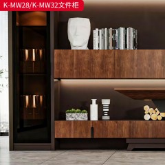 千匠一品 办公风格 E1级环保高密度板+实木贴皮+环保油漆 K-MW28文件柜  K-MW32文件柜-L