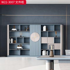千匠一品 办公风格 E1级环保高密度板+实木贴皮+PU环保油漆 W22-3007文件柜-L