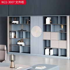千匠一品 办公风格 E1级环保高密度板+实木贴皮+PU环保油漆 W22-3007文件柜-L