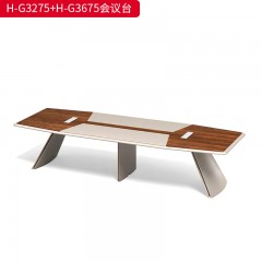 千匠一品 办公风格 E1级环保高密度板+实木贴皮饰面+环保油漆 H-G2475会议台  H-G2875会议台  H-G3275会议台  H-G3675会议台-L