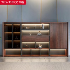 千匠一品 办公风格 E1级环保高密度板+实木贴皮饰面+环保油漆 时尚大气文件柜W22-2809  W22-3609  W22-2409-J