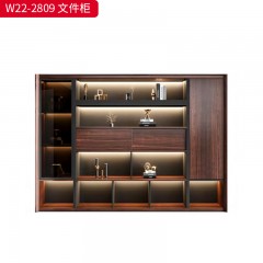 千匠一品 办公风格 E1级环保高密度板+实木贴皮饰面+环保油漆 时尚大气文件柜W22-2809  W22-3609  W22-2409-J