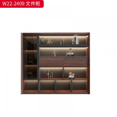 千匠一品 办公风格 E1级环保高密度板+实木贴皮饰面+环保油漆 时尚大气文件柜W22-2809  W22-3609  W22-2409-J