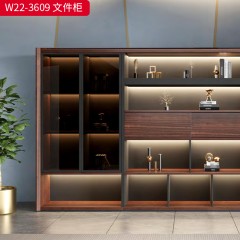 千匠一品 办公风格 E1级环保高密度板+实木贴皮饰面+环保油漆 时尚大气文件柜W22-2809  W22-3609  W22-2409-J