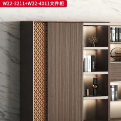 千匠一品 办公风格 E1级环保密度板+优质木皮+环保油漆 时尚大气文件柜W22-3211  W22-4011-J