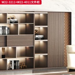 千匠一品 办公风格 E1级环保密度板+优质木皮+环保油漆 时尚大气文件柜W22-3211  W22-4011-J