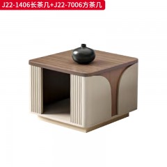 千匠一品 办公风格 E1级环保密度板+优质木皮+环保油漆 J22-1406长茶几  J22-7006方茶几-L