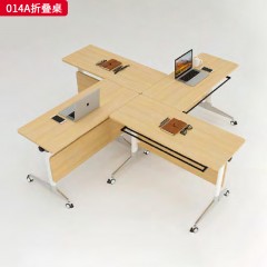千匠一品 办公风格 E1级环保密度板+优质木皮+环保油漆+五金材质 014A折叠桌-L