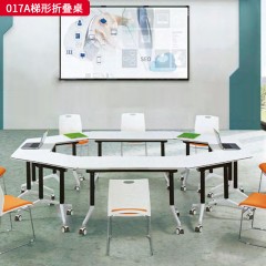 千匠一品 办公风格 E1级环保密度板+环保油漆+五金材质 017A梯形折叠桌-L