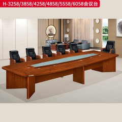 千匠一品 办公风格 E1级环保密度板+优质木皮+环保油漆 H-3258  H-3858  H-4258  H-4858  H-5558  H-6058会议台-L