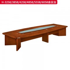 千匠一品 办公风格 E1级环保密度板+优质木皮+环保油漆 H-3258  H-3858  H-4258  H-4858  H-5558  H-6058会议台-L