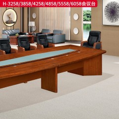 千匠一品 办公风格 E1级环保密度板+优质木皮+环保油漆 H-3258  H-3858  H-4258  H-4858  H-5558  H-6058会议台-L