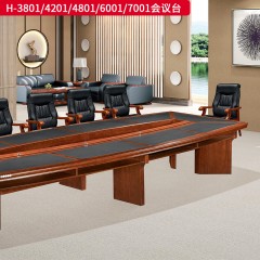 千匠一品 办公风格 E1级环保密度板+优质木皮+环保油漆 H-3801  H-4201  H-4801  H-6001  H-7001会议台-L