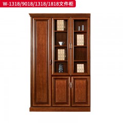 千匠一品 办公风格 E1级环保密度板+优质木皮+环保油漆+五金配件 时尚大气文件柜 W-1318  W-9018  W-1818-L