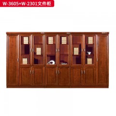 千匠一品 办公风格 E1级环保密度板+优质木皮+环保油漆 +五金配件 时尚大气文件柜W-2301  W-3605-L