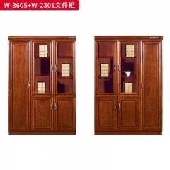 千匠一品 办公风格 E1级环保密度板+优质木皮+环保油漆 +五金配件 时尚大气文件柜W-2301  W-3605-L