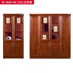 千匠一品 办公风格 E1级环保密度板+优质木皮+环保油漆 +五金配件 时尚大气文件柜W-2301  W-3605-L