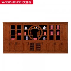 千匠一品 办公风格 E1级环保密度板+优质木皮+环保油漆 +五金配件 时尚大气文件柜W-2301  W-3605-L