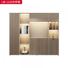 千匠一品 办公风格 E1级环保密度板+优质木皮+环保油漆 时尚大气文件柜LW-1120-L