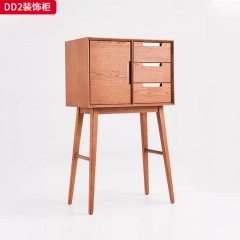 千匠一品 北欧风格 多层实木板贴榆木皮+白蜡木 时尚优雅装饰柜DD2-J